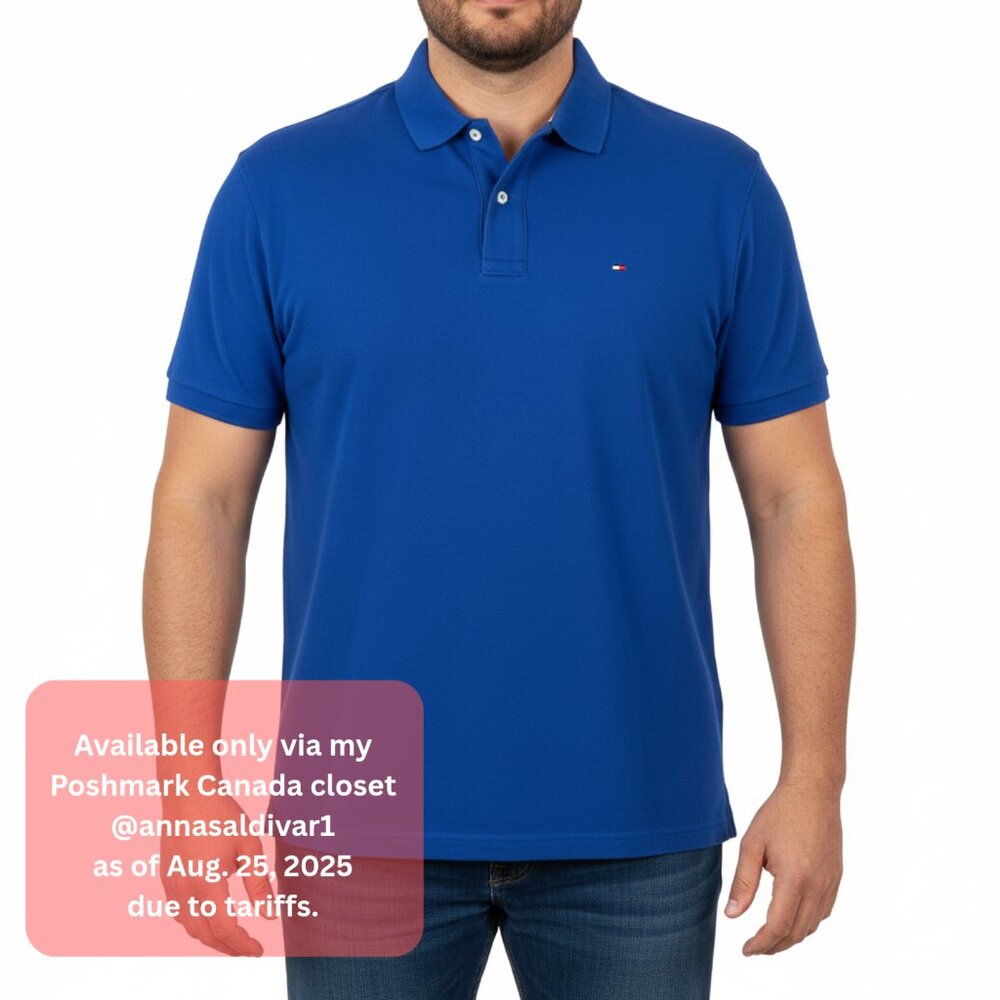 XL Tommy Hilfiger Polo Shirt Classic Cotton Custom Fit Design - Royal Blue